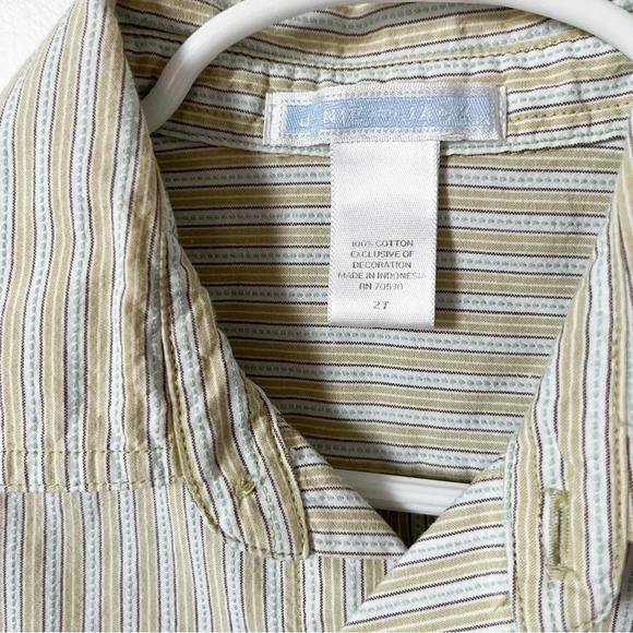 Janie and Jack Boys 100% Cotton Button Down Long Sleeve Shirt 2T Vertical Stripe - Picture 2 of 6